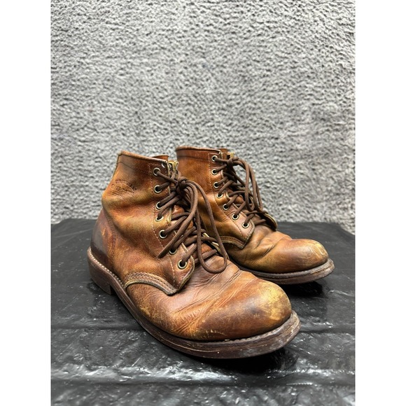 Chippewa Handcrafted Leather Lace Up Workwear Ankle Boot Brown Mens Size 9D US